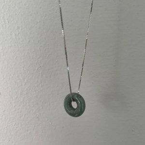 Silver Chain with Guatemalan Jade Pendant